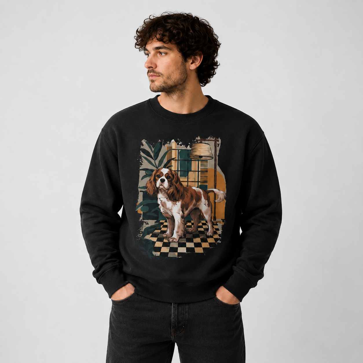 Bluza Cavalier Vintage Interior – Cavalier King Charles Spaniel