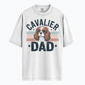 Vintage-inspired Cavalier Dad t-shirt featuring a Cavalier King Charles Spaniel design. The perfect gift for dog dads, pet parents, and Cavalier lovers.