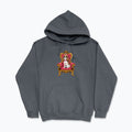 Stylowa bluza z kapturem z Cavalier King Charles Spanielem siedzącym na królewskim tronie. Idealny prezent dla właścicieli Cavalierów i miłośników psów.
